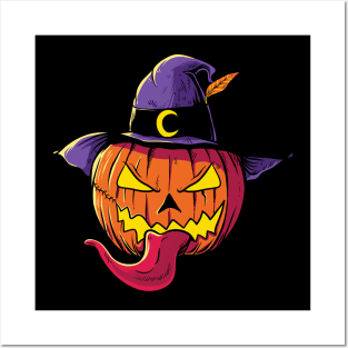 witch pumpkin Posters and Art